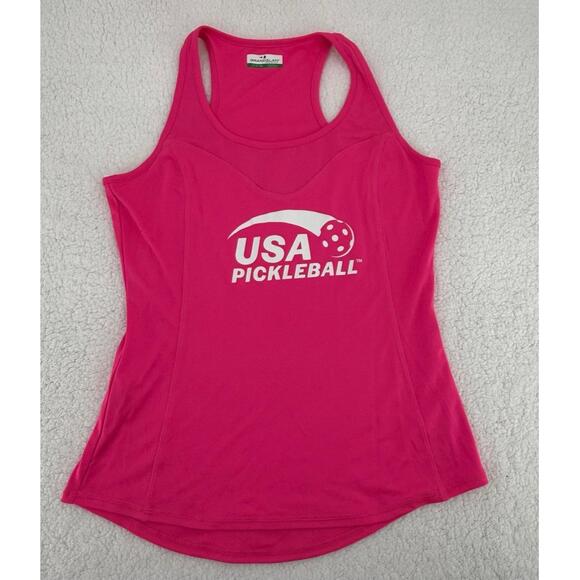 GrandSlam Pink Sleeveless‎ USA Pickleball Logo Racerback Tank Top Womens Small - Picture 1 of 5